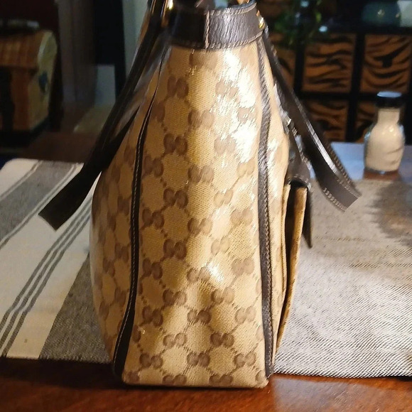 Gucci Brown Coated Tote Bag - Picture 4 of 16